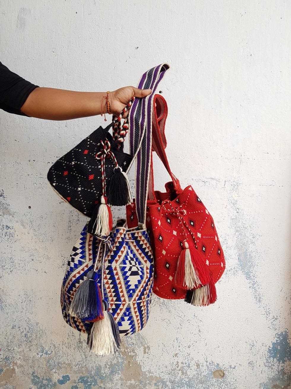 Sac Wayuu Colombien – Grande Taille – Crochet Main – Sac Bandoulière – Multicolore – Boho – Neuf